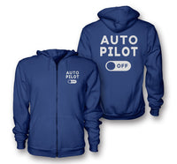 Thumbnail for Auto Pilot Off Designed Zipped Hoodies