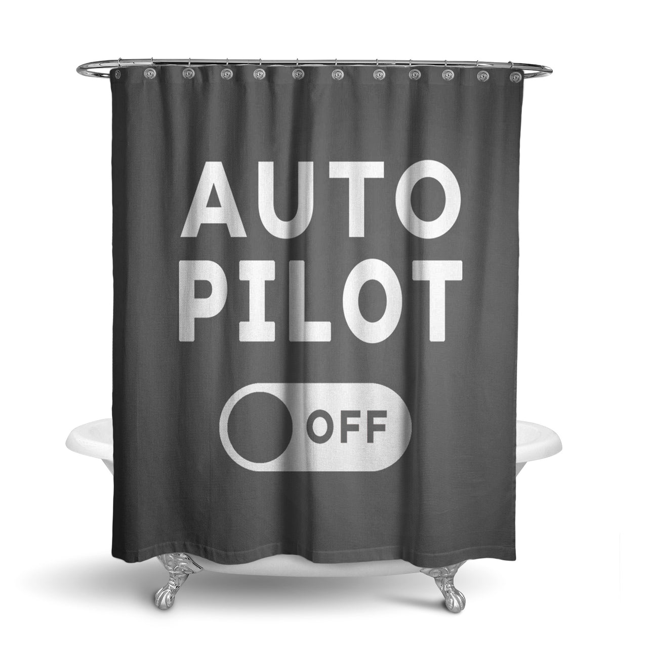 Auto Pilot Off Designed Shower Curtains