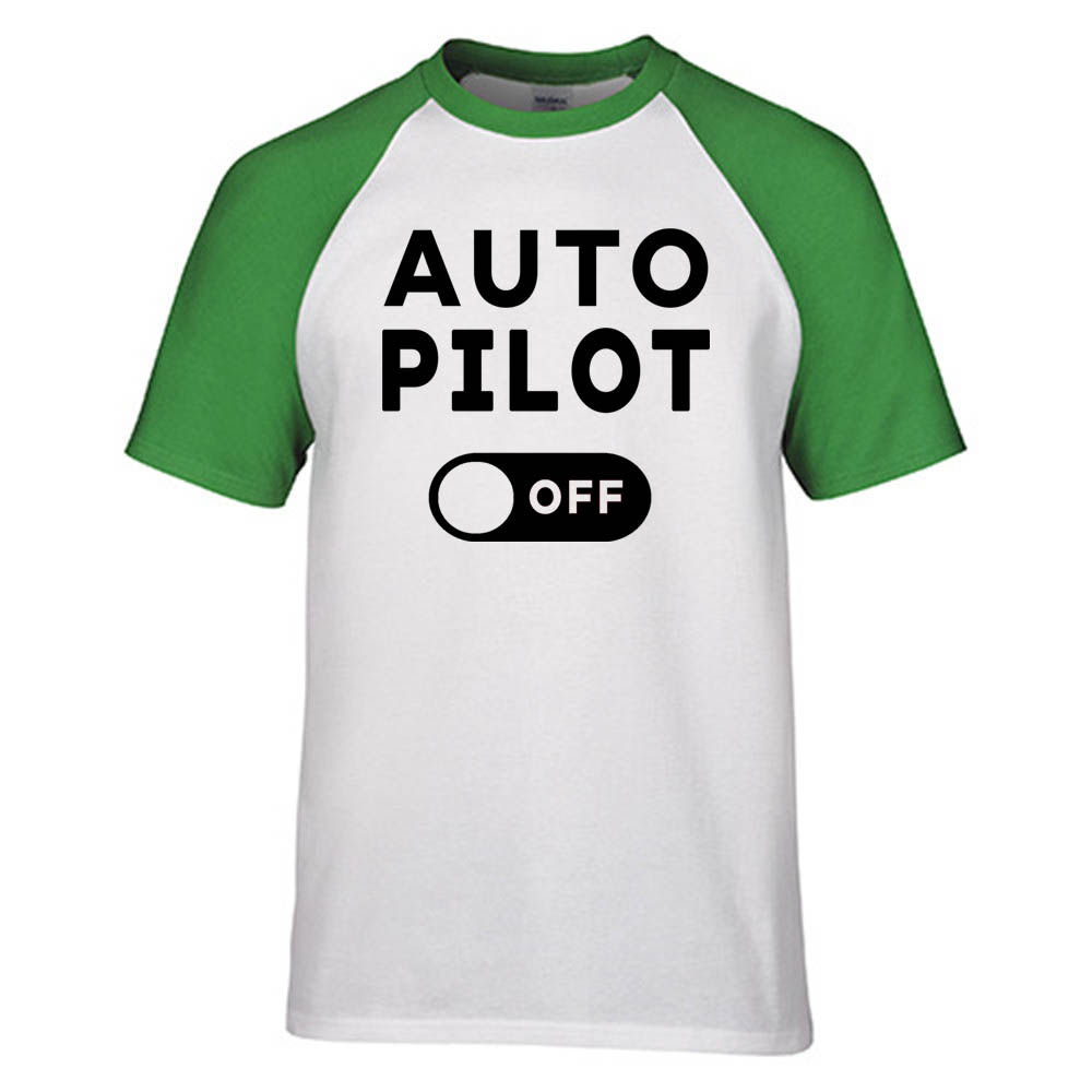Auto Pilot Off Designed Raglan T-Shirts