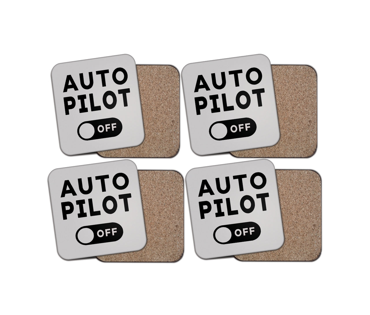 Auto Pilot Off Designed Coasters