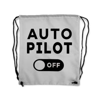 Thumbnail for Auto Pilot Off Designed Drawstring Bags