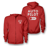 Thumbnail for Auto Pilot Off Designed Zipped Hoodies