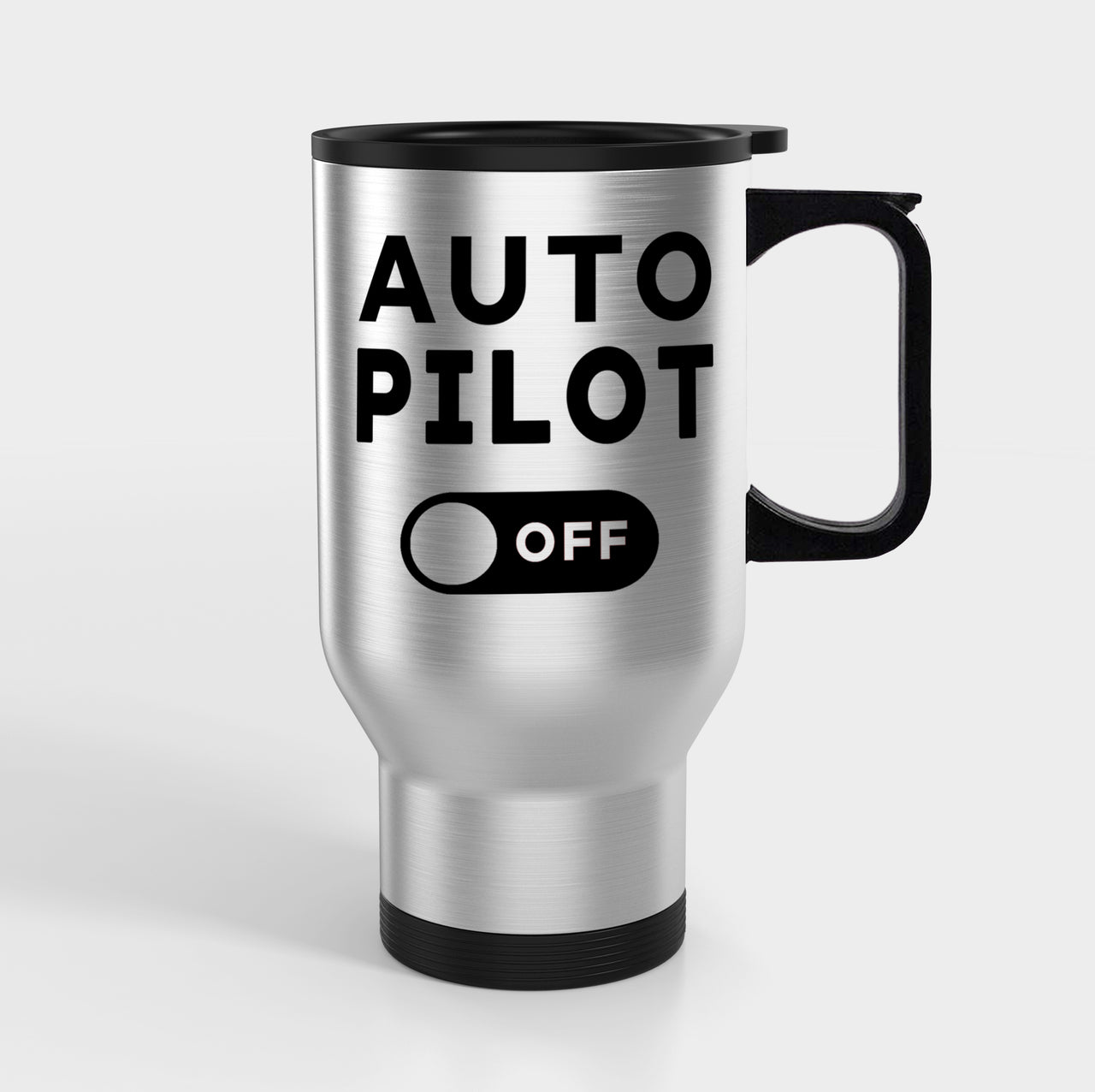 Auto Pilot Off Designed Travel Mugs (With Holder)