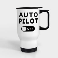 Thumbnail for Auto Pilot Off Designed Travel Mugs (With Holder)