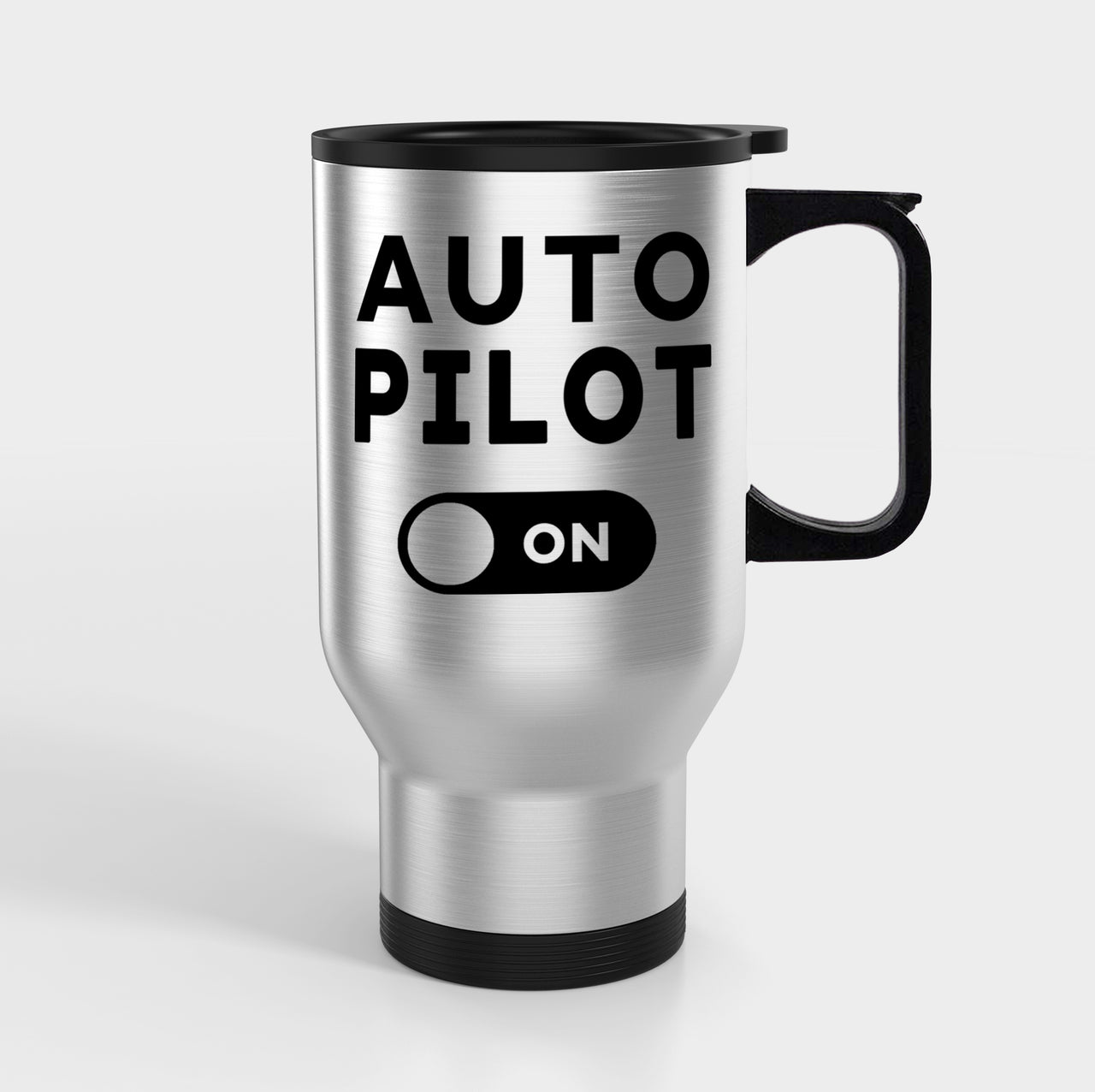 Auto Pilot ON Designed Travel Mugs (With Holder)