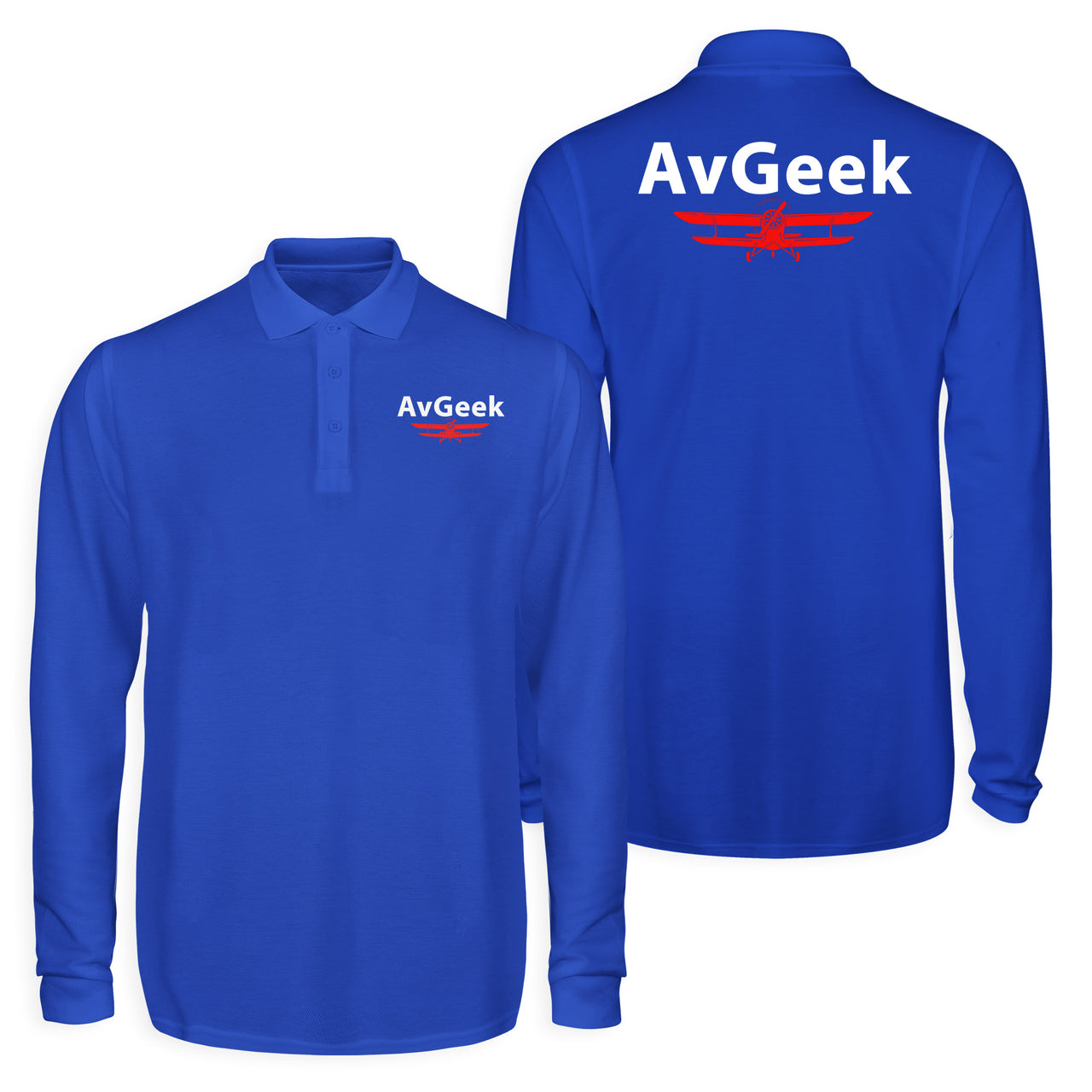 Avgeek Designed Long Sleeve Polo T-Shirts (Double-Side)