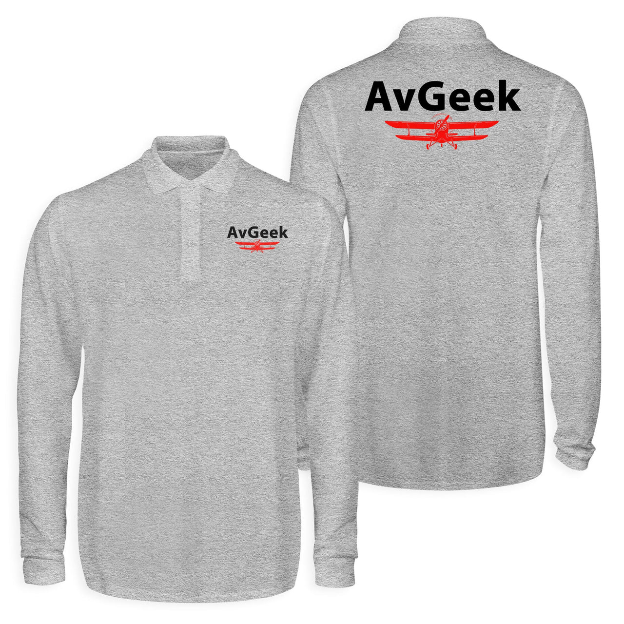 Avgeek Designed Long Sleeve Polo T-Shirts (Double-Side)