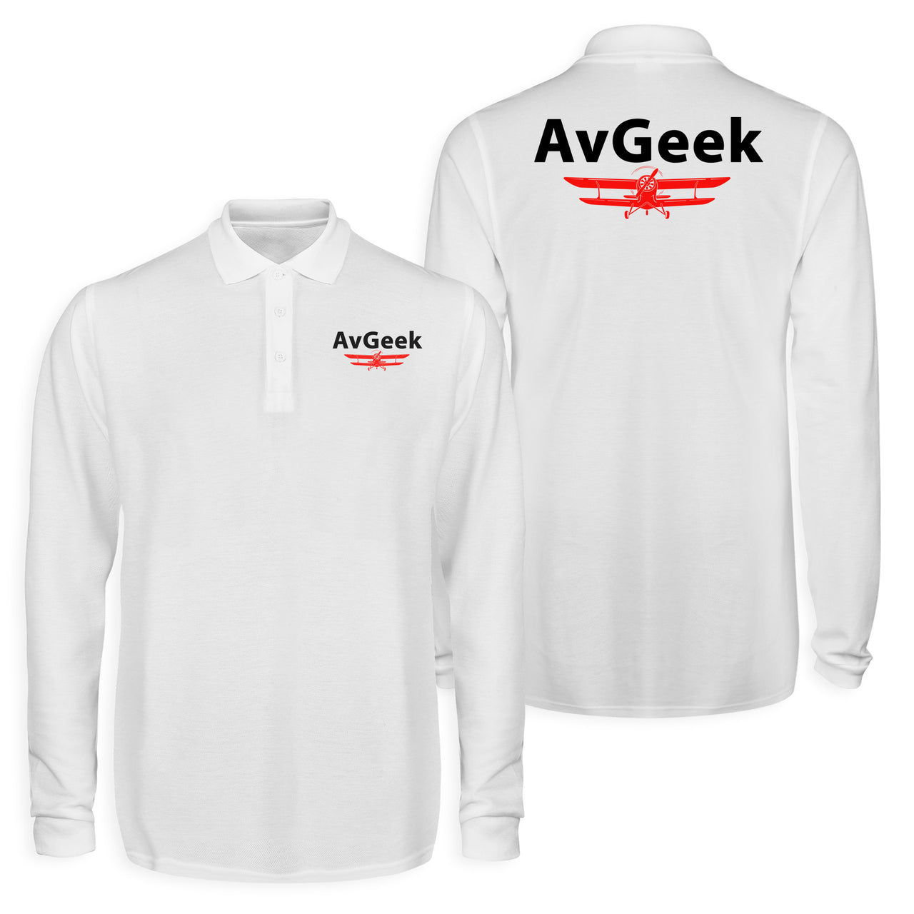 Avgeek Designed Long Sleeve Polo T-Shirts (Double-Side)