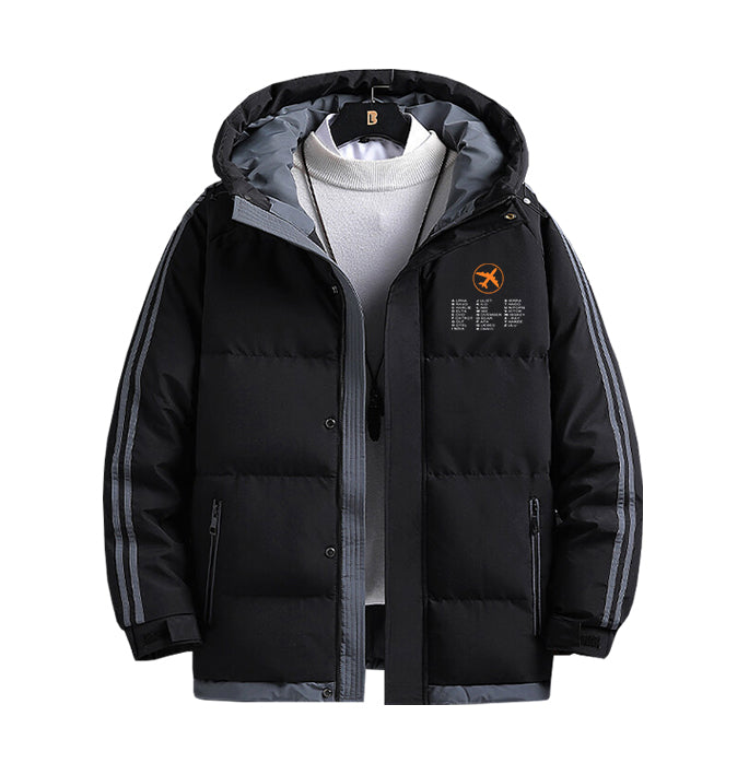 Aviation Alphabet 2 Designed Thick Fashion Jackets