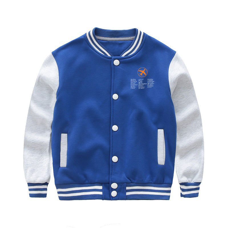 Aviation Alphabet 2 Designed "CHILDREN" Baseball Jackets