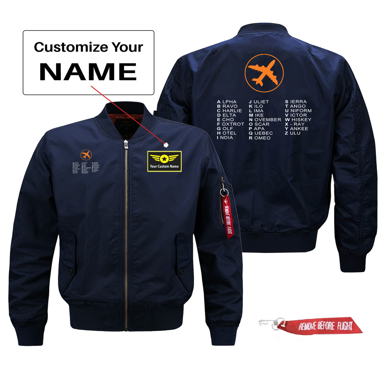 Aviation Alphabet 2 Designed Pilot Jackets (Customizable)