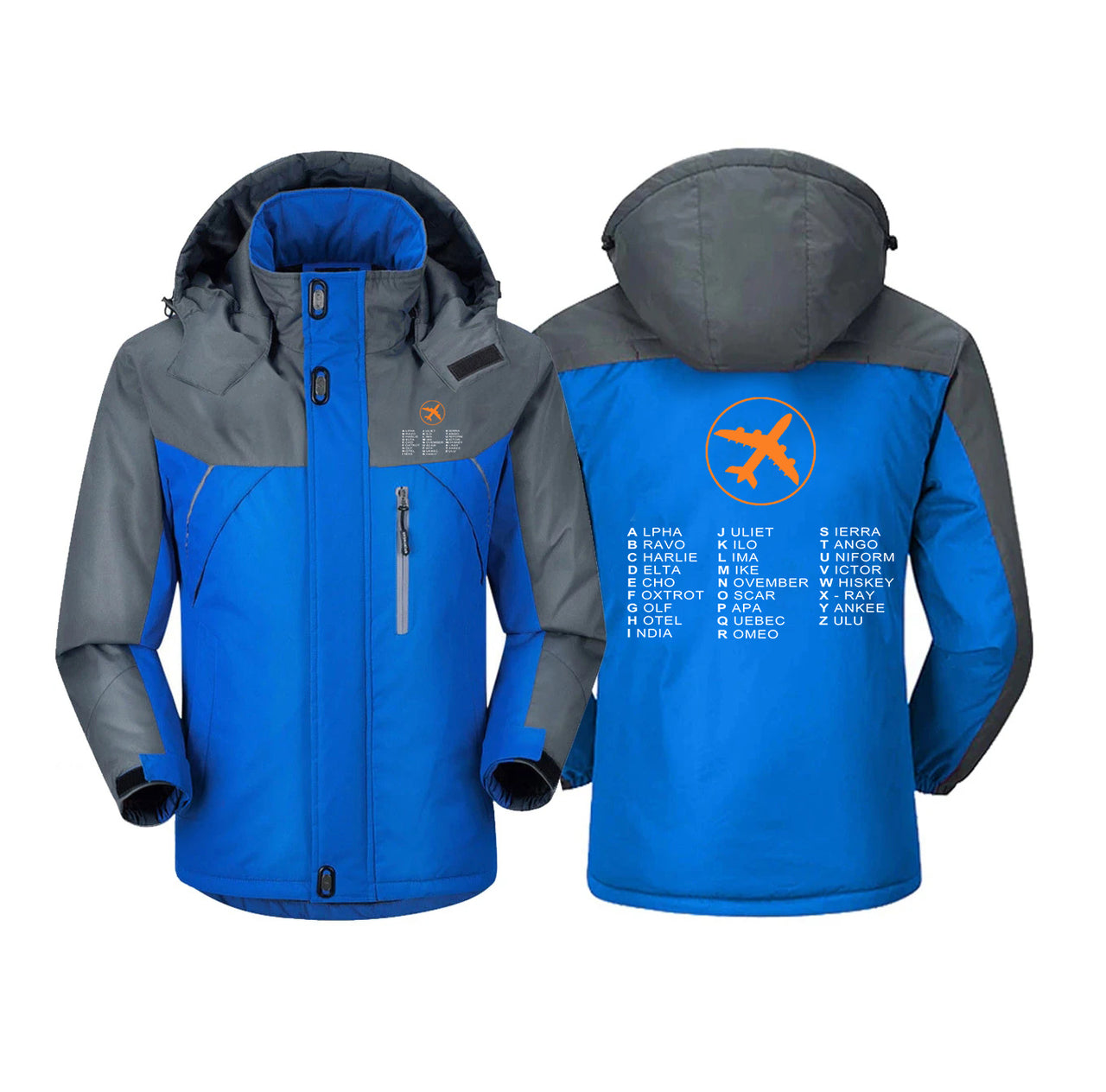 Aviation Alphabet 2 Designed Thick Winter Jackets