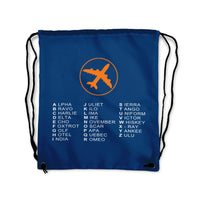 Thumbnail for Aviation Alphabet 2 Designed Drawstring Bags