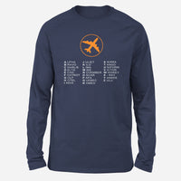 Thumbnail for Aviation Alphabet 2 Designed Long-Sleeve T-Shirts