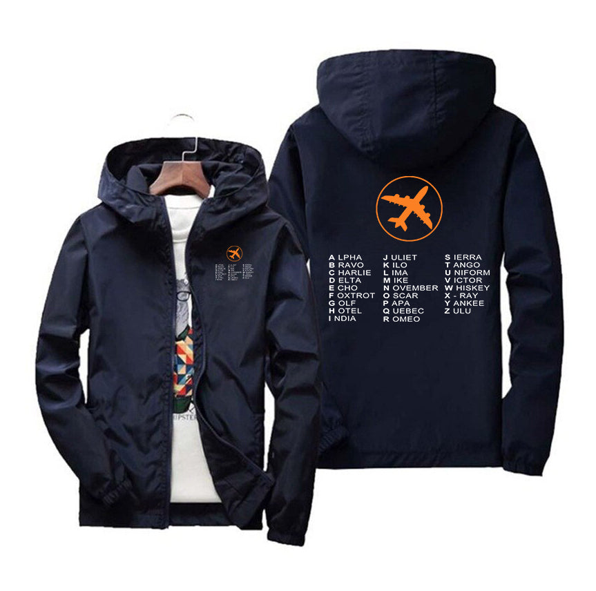 Aviation Alphabet 2 Designed Windbreaker Jackets