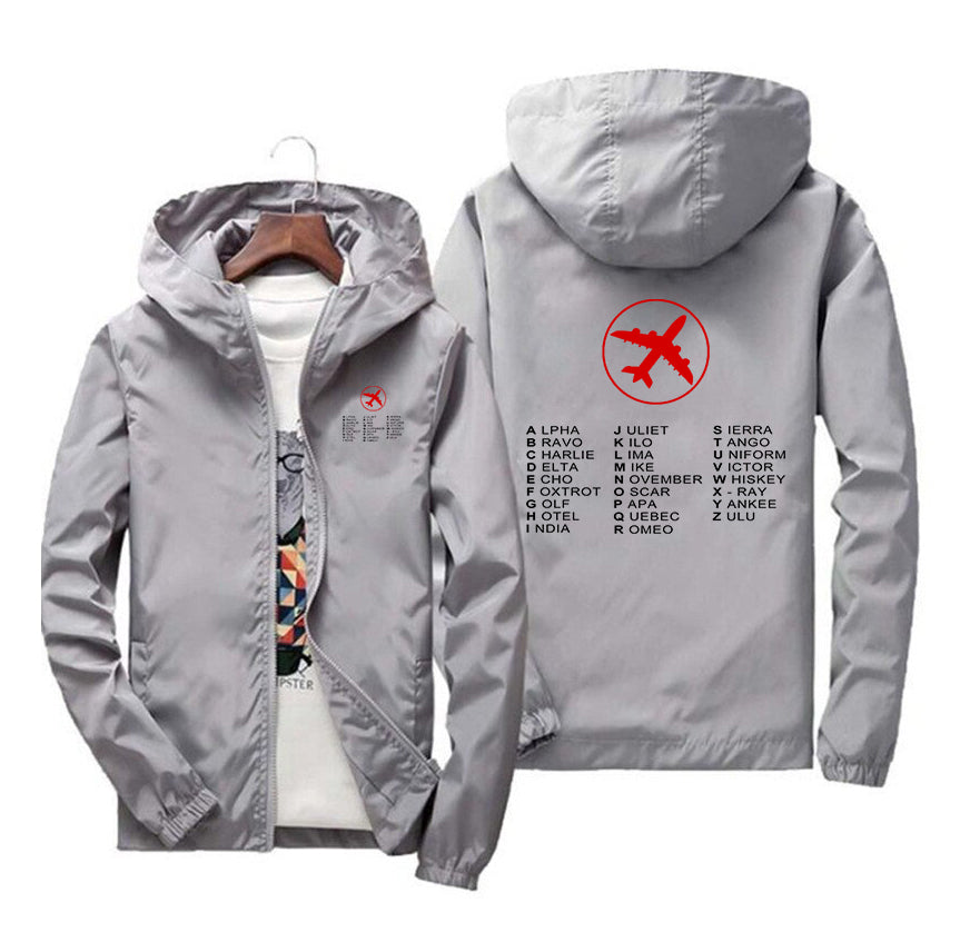 Aviation Alphabet 2 Designed Windbreaker Jackets