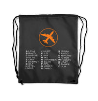 Thumbnail for Aviation Alphabet 2 Designed Drawstring Bags