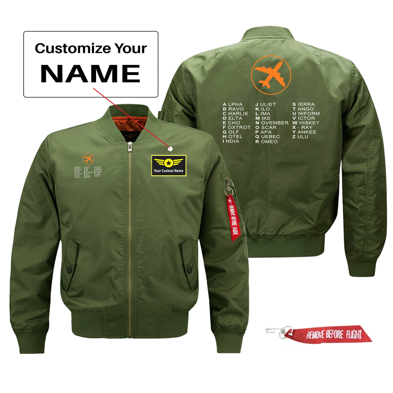 Aviation Alphabet 2 Designed Pilot Jackets (Customizable)