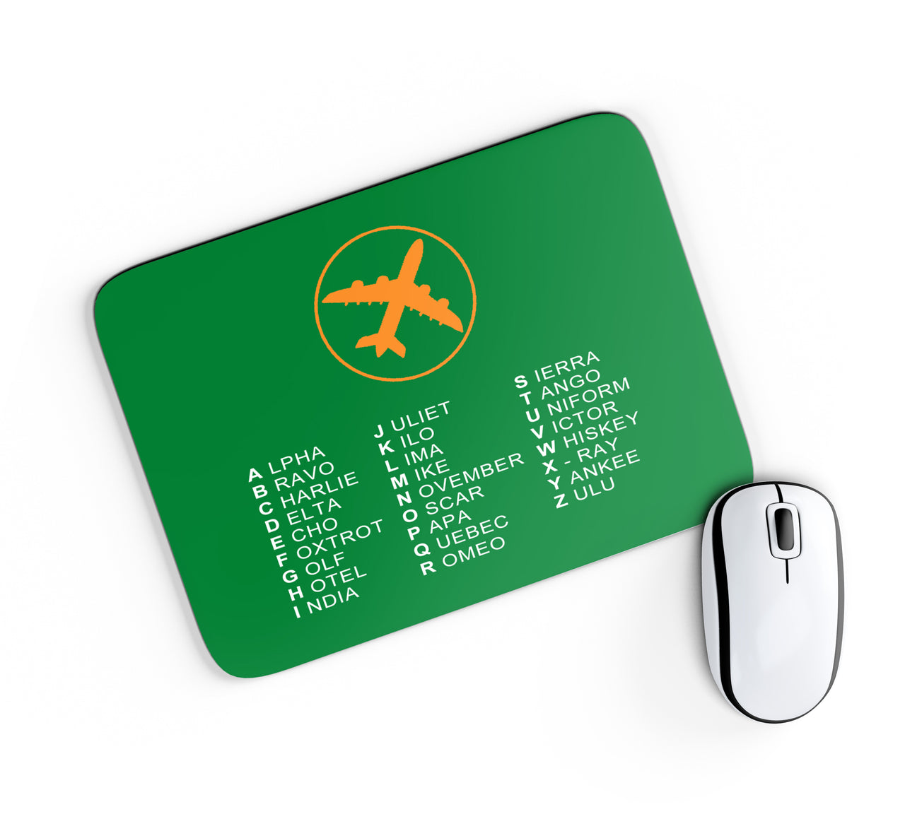 Aviation Alphabet 2 Designed Mouse Pads