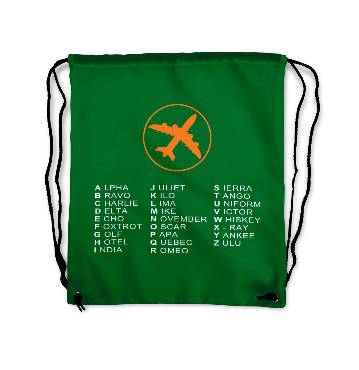 Aviation Alphabet 2 Designed Drawstring Bags