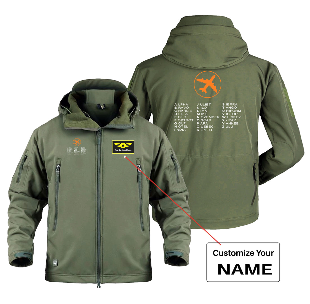 Aviation Alphabet 2 Designed Military Jackets (Customizable)