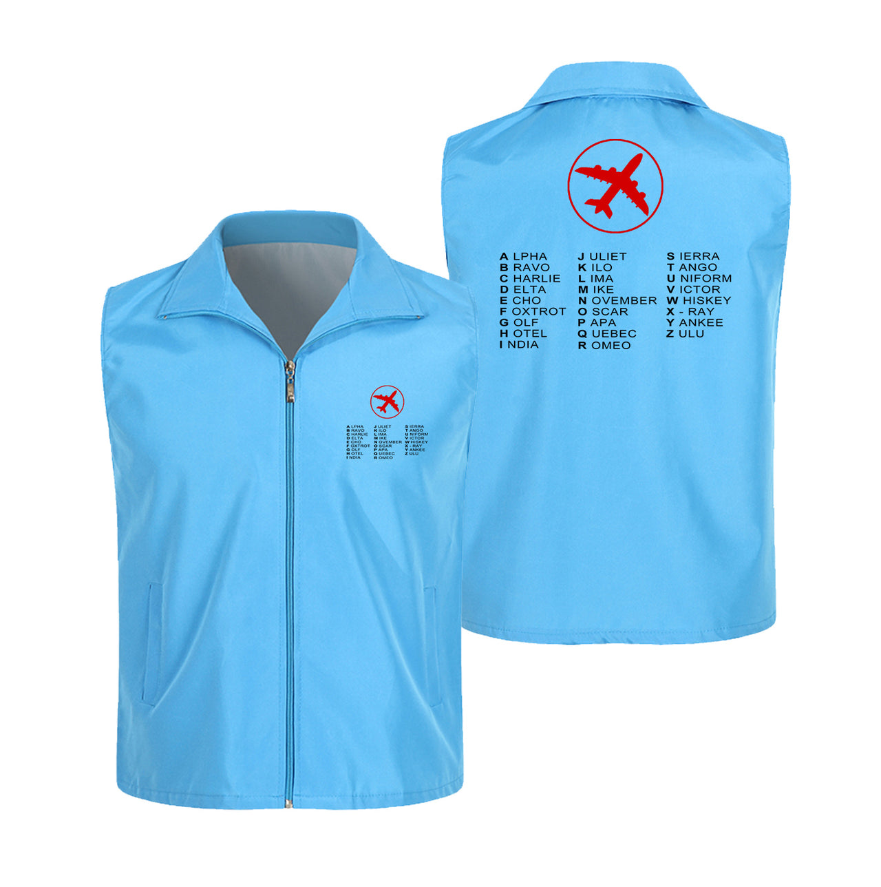 Aviation Alphabet 2 Designed Thin Style Vests