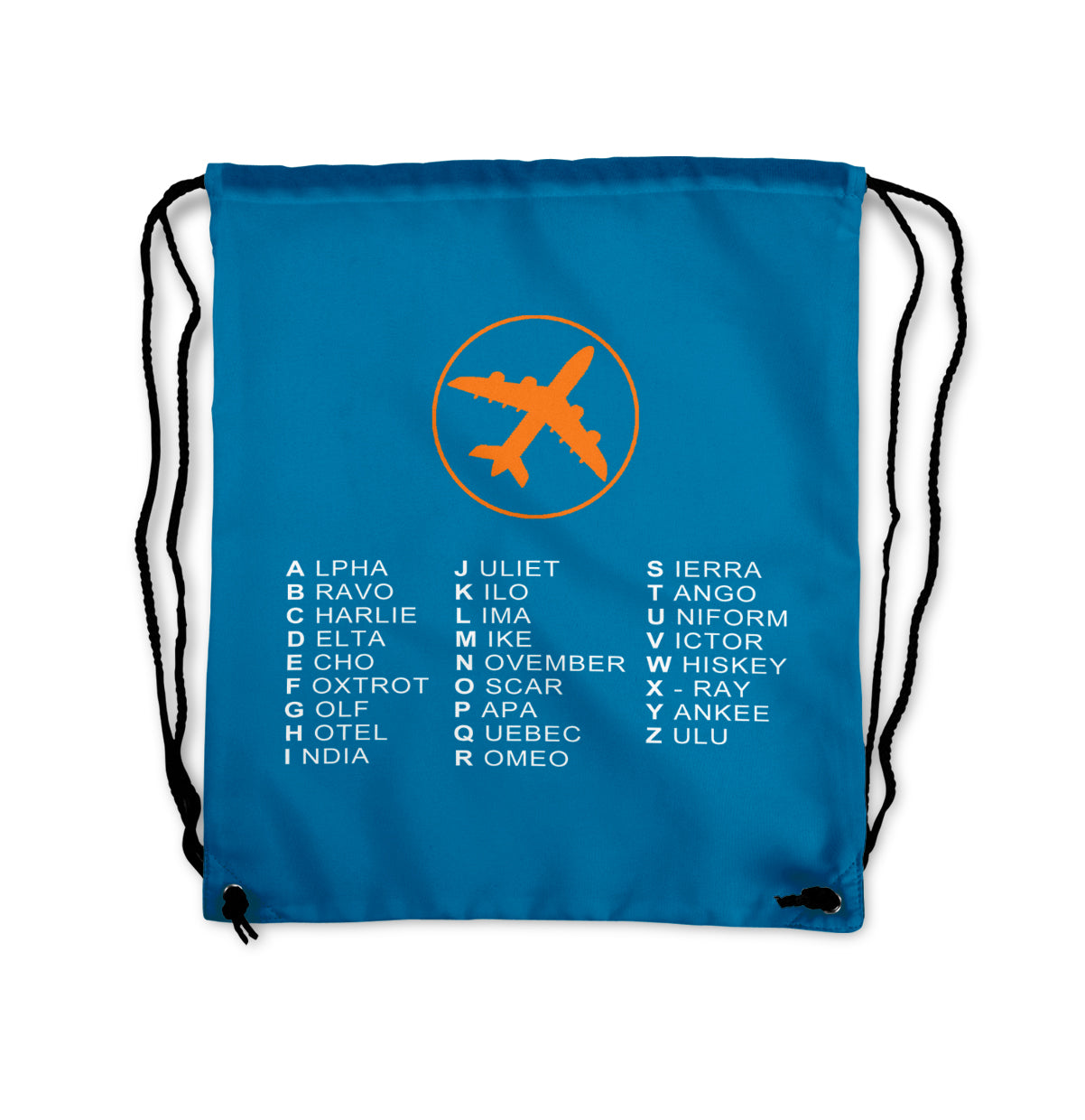 Aviation Alphabet 2 Designed Drawstring Bags