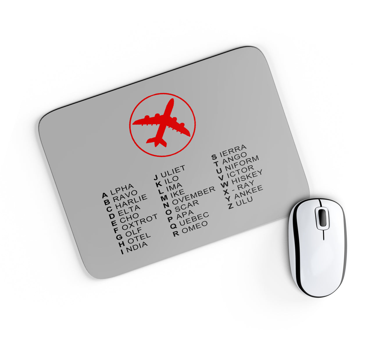 Aviation Alphabet 2 Designed Mouse Pads