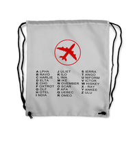 Thumbnail for Aviation Alphabet 2 Designed Drawstring Bags