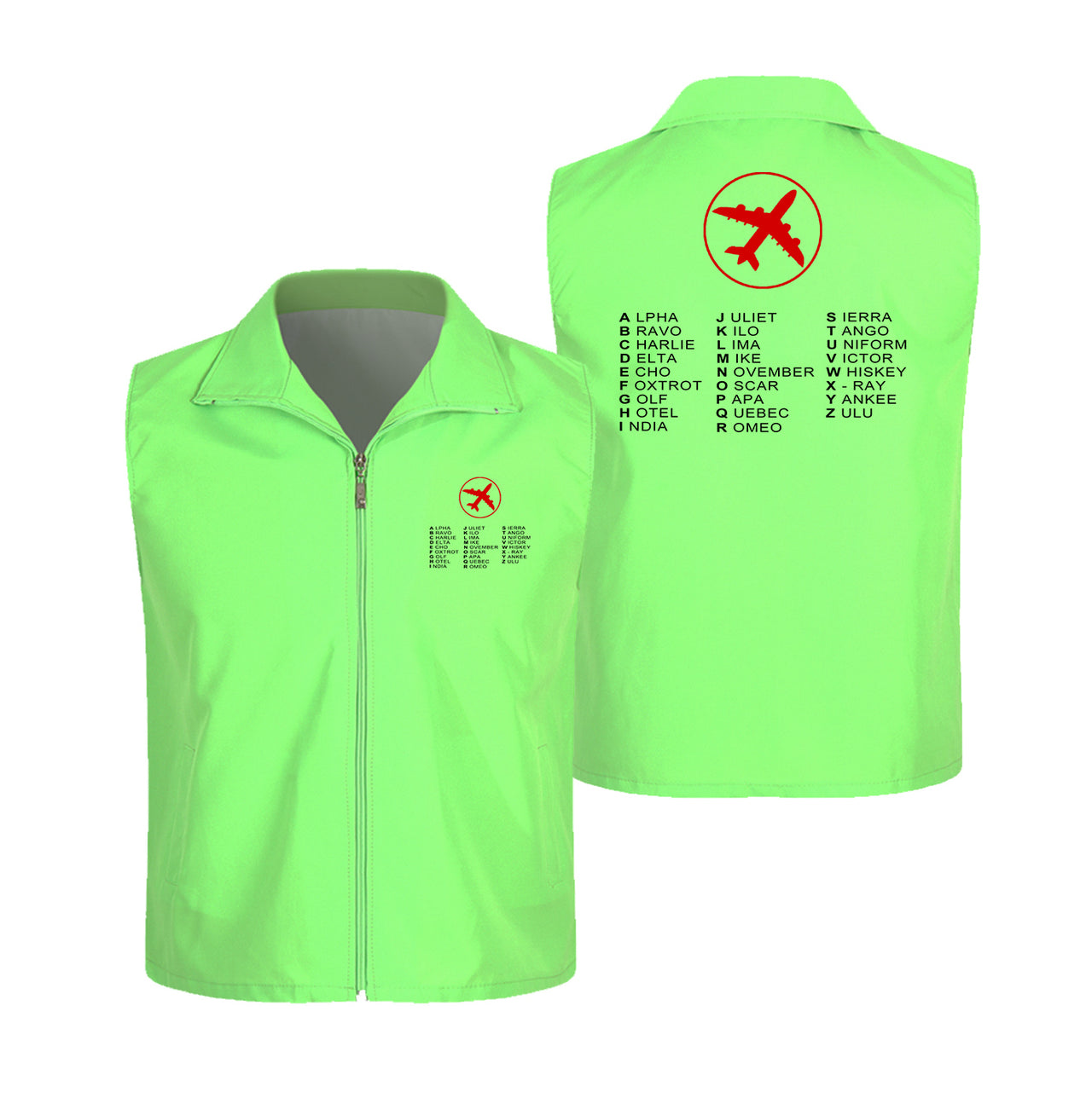 Aviation Alphabet 2 Designed Thin Style Vests
