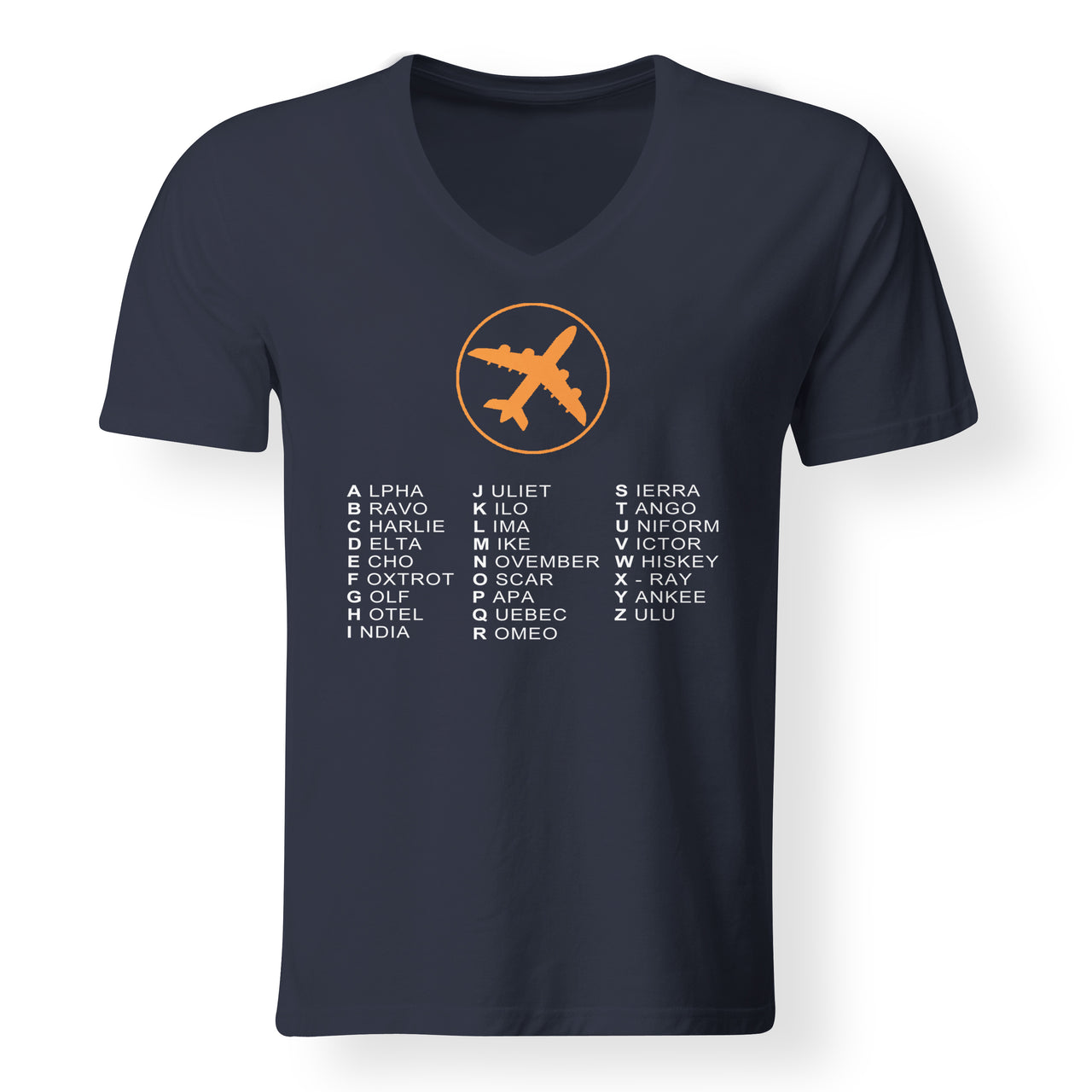 Aviation Alphabet 2 Designed V-Neck T-Shirts