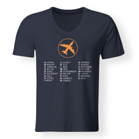 Thumbnail for Aviation Alphabet 2 Designed V-Neck T-Shirts