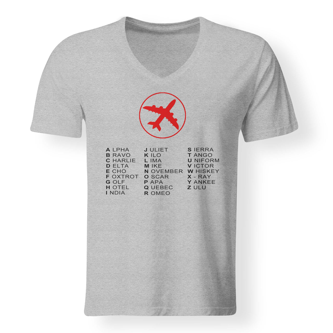 Aviation Alphabet 2 Designed V-Neck T-Shirts