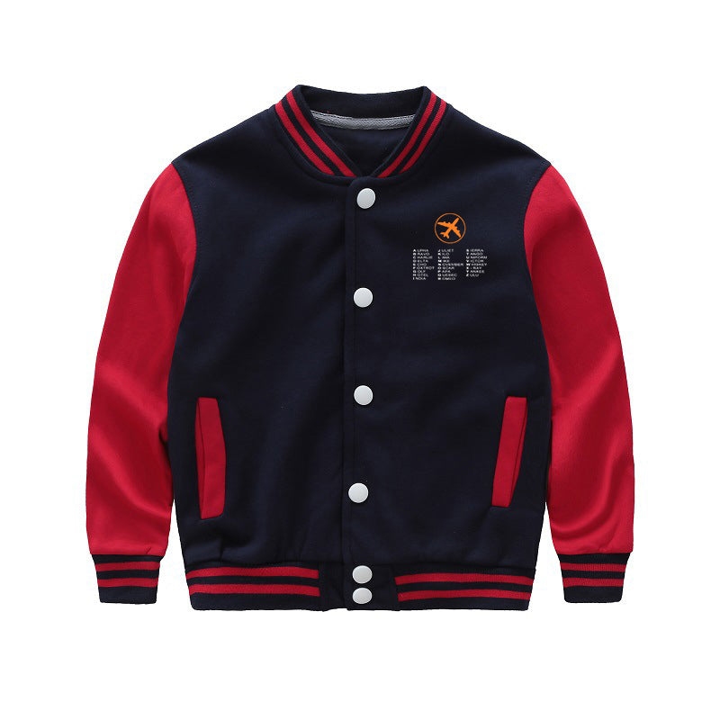 Aviation Alphabet 2 Designed "CHILDREN" Baseball Jackets