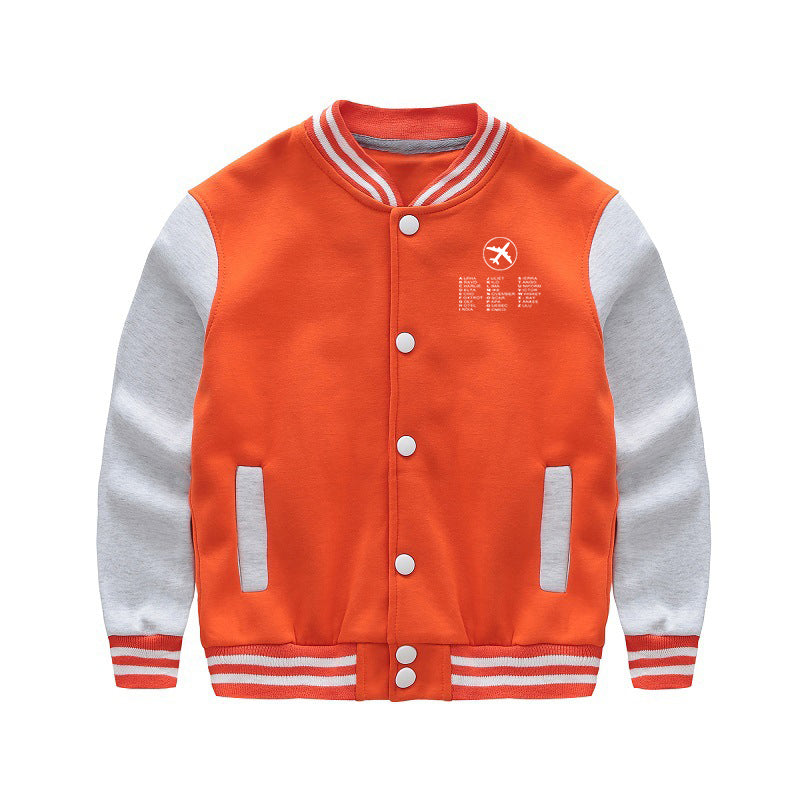 Aviation Alphabet 2 Designed "CHILDREN" Baseball Jackets