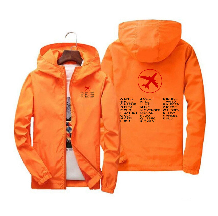 Aviation Alphabet 2 Designed Windbreaker Jackets