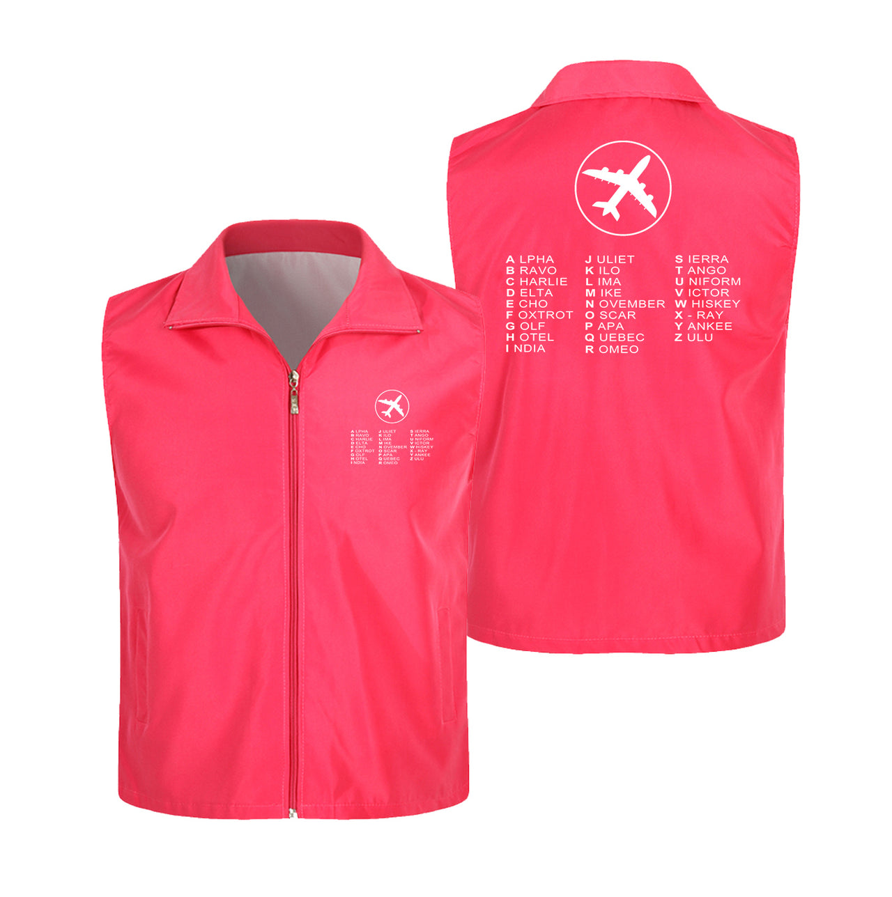 Aviation Alphabet 2 Designed Thin Style Vests