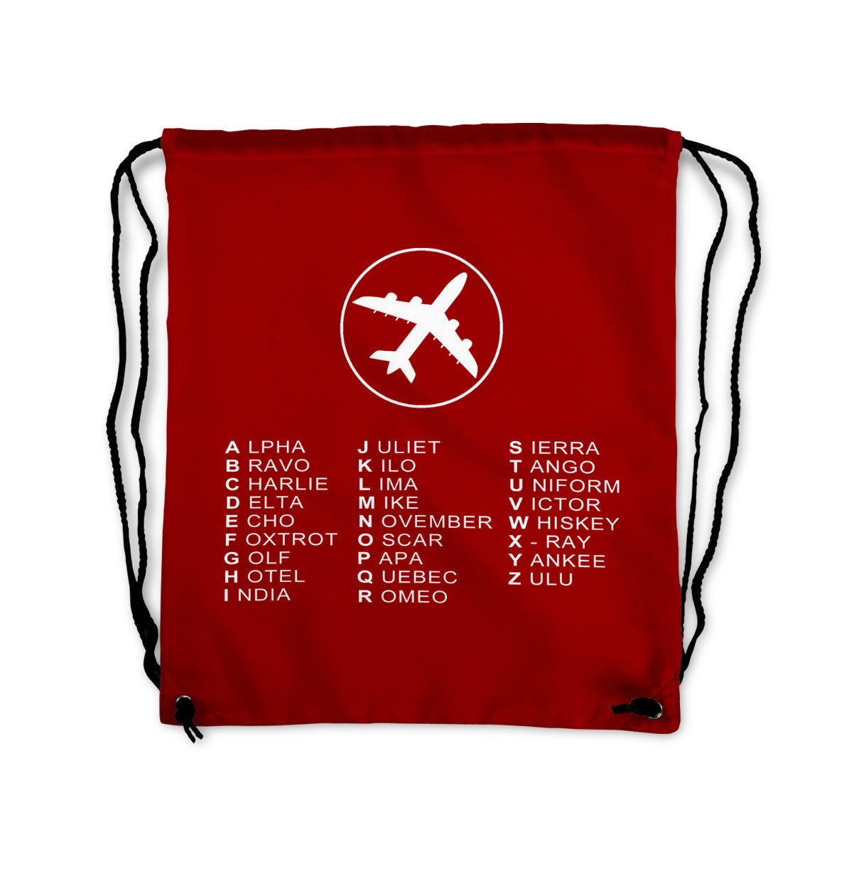 Aviation Alphabet 2 Designed Drawstring Bags