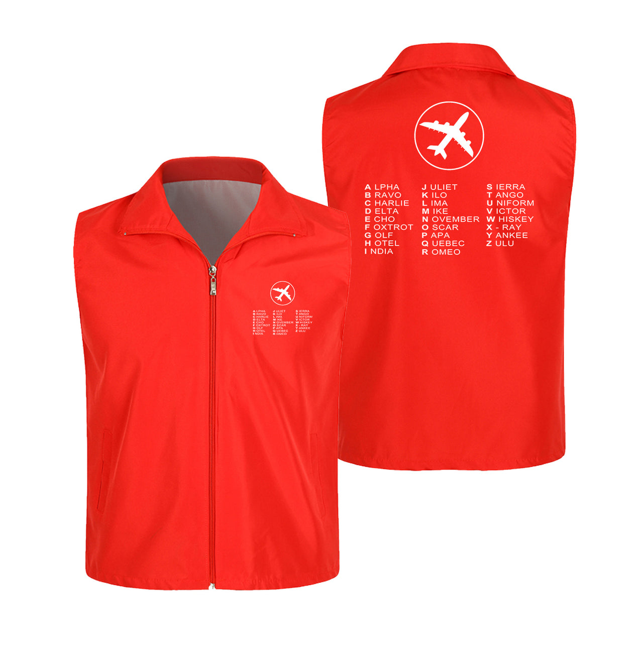 Aviation Alphabet 2 Designed Thin Style Vests