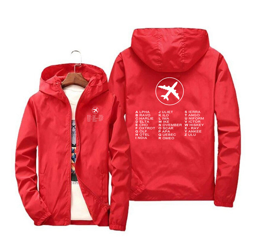 Aviation Alphabet 2 Designed Windbreaker Jackets