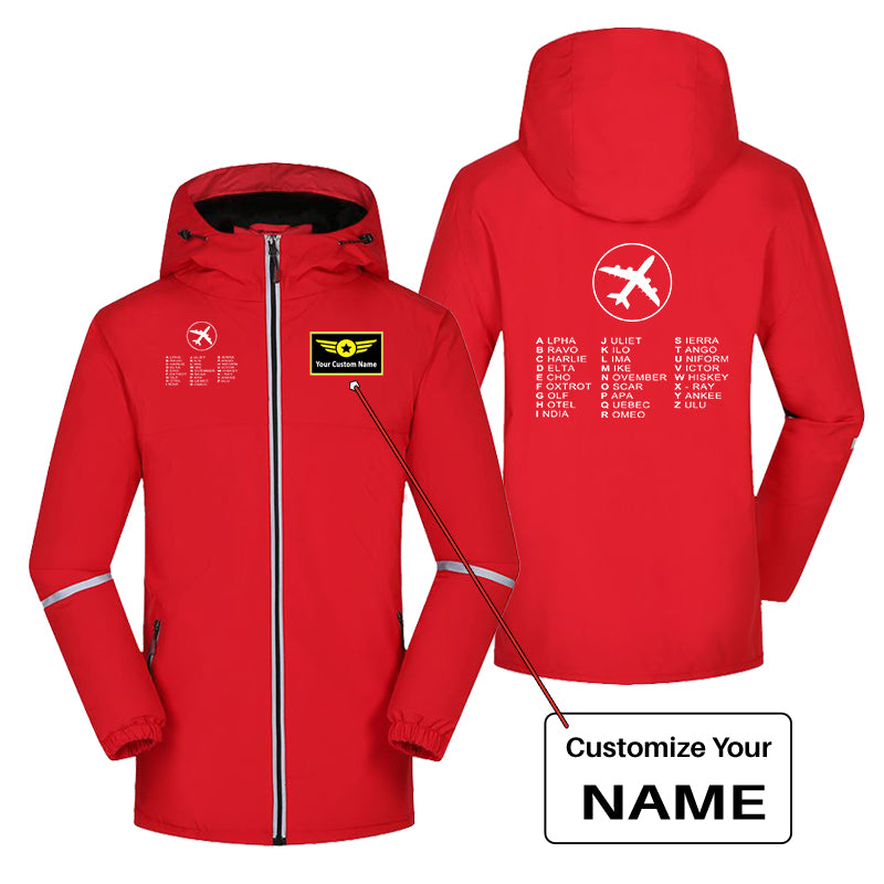 Aviation Alphabet 2 Designed Rain Coats & Jackets