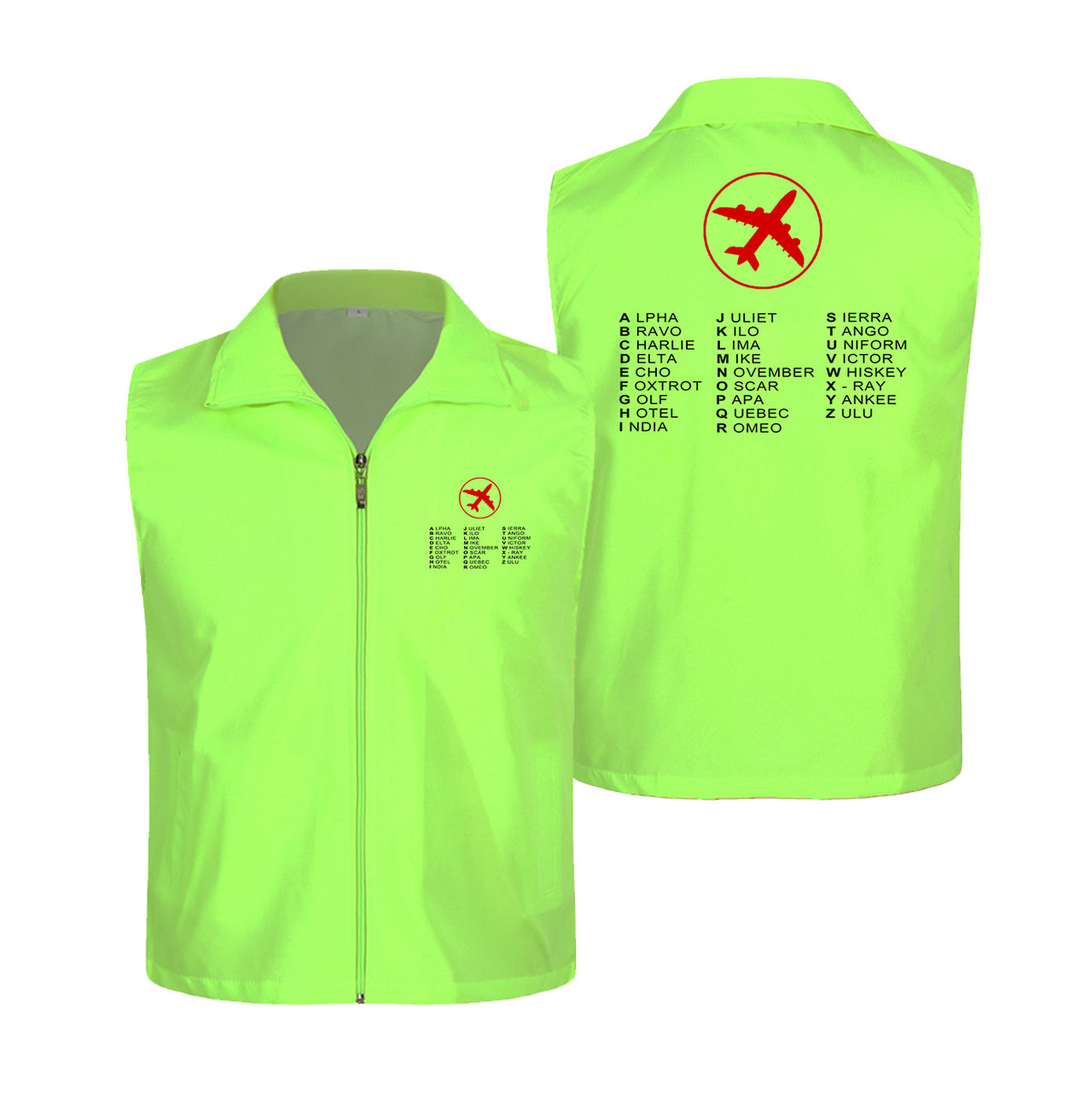 Aviation Alphabet 2 Designed Thin Style Vests