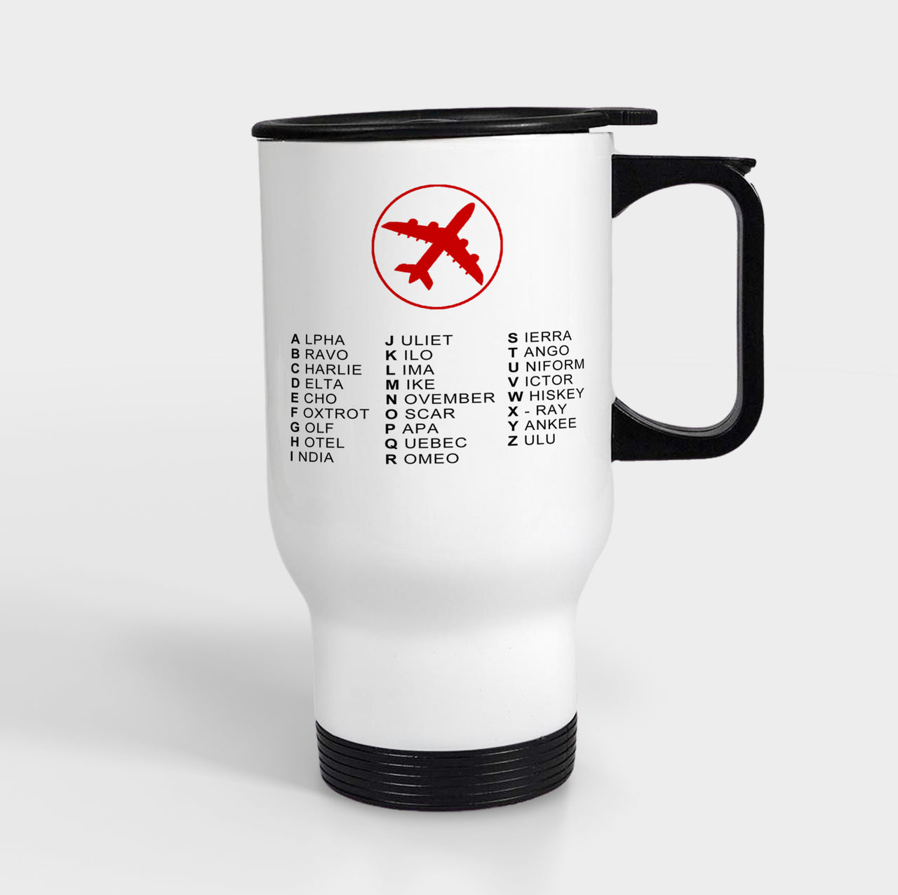 Aviation Alphabet 2 Designed Travel Mugs (With Holder)