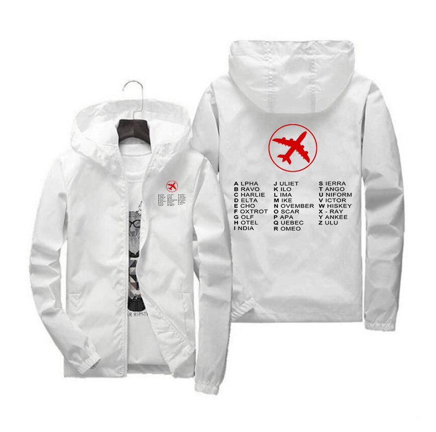 Aviation Alphabet 2 Designed Windbreaker Jackets