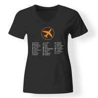 Thumbnail for Aviation Alphabet 2 Designed V-Neck T-Shirts