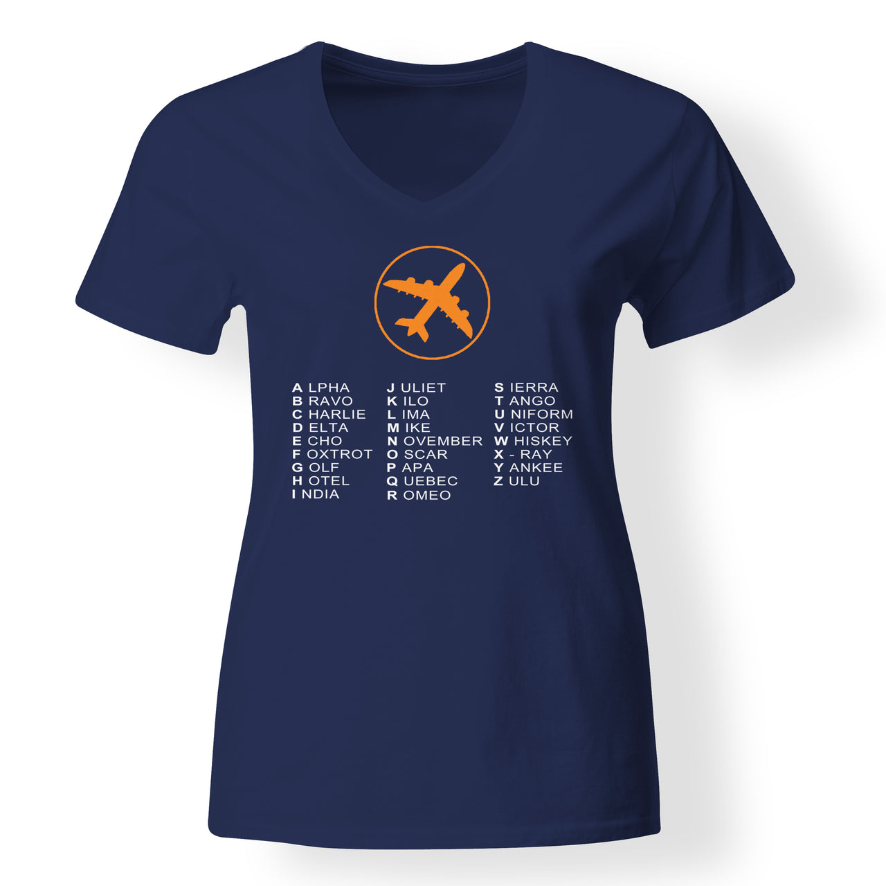 Aviation Alphabet 2 Designed V-Neck T-Shirts