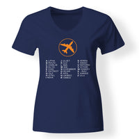 Thumbnail for Aviation Alphabet 2 Designed V-Neck T-Shirts