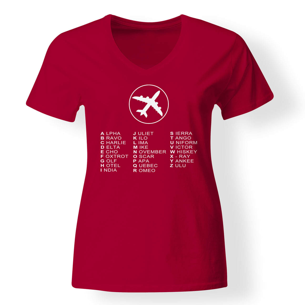 Aviation Alphabet 2 Designed V-Neck T-Shirts