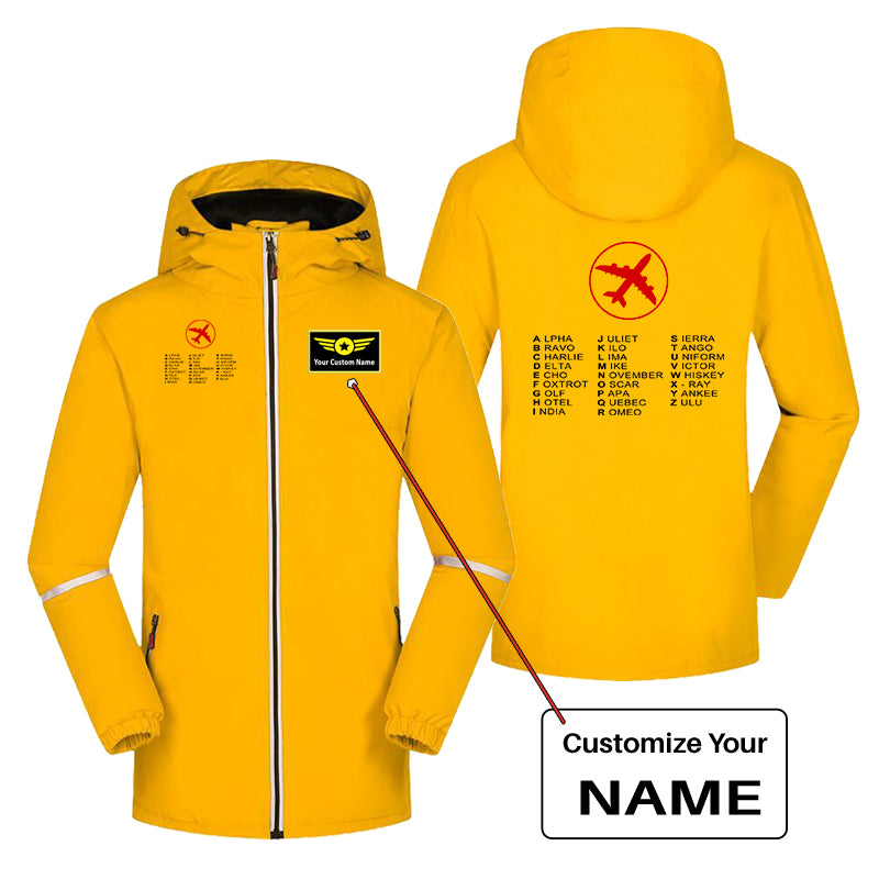 Aviation Alphabet 2 Designed Rain Coats & Jackets