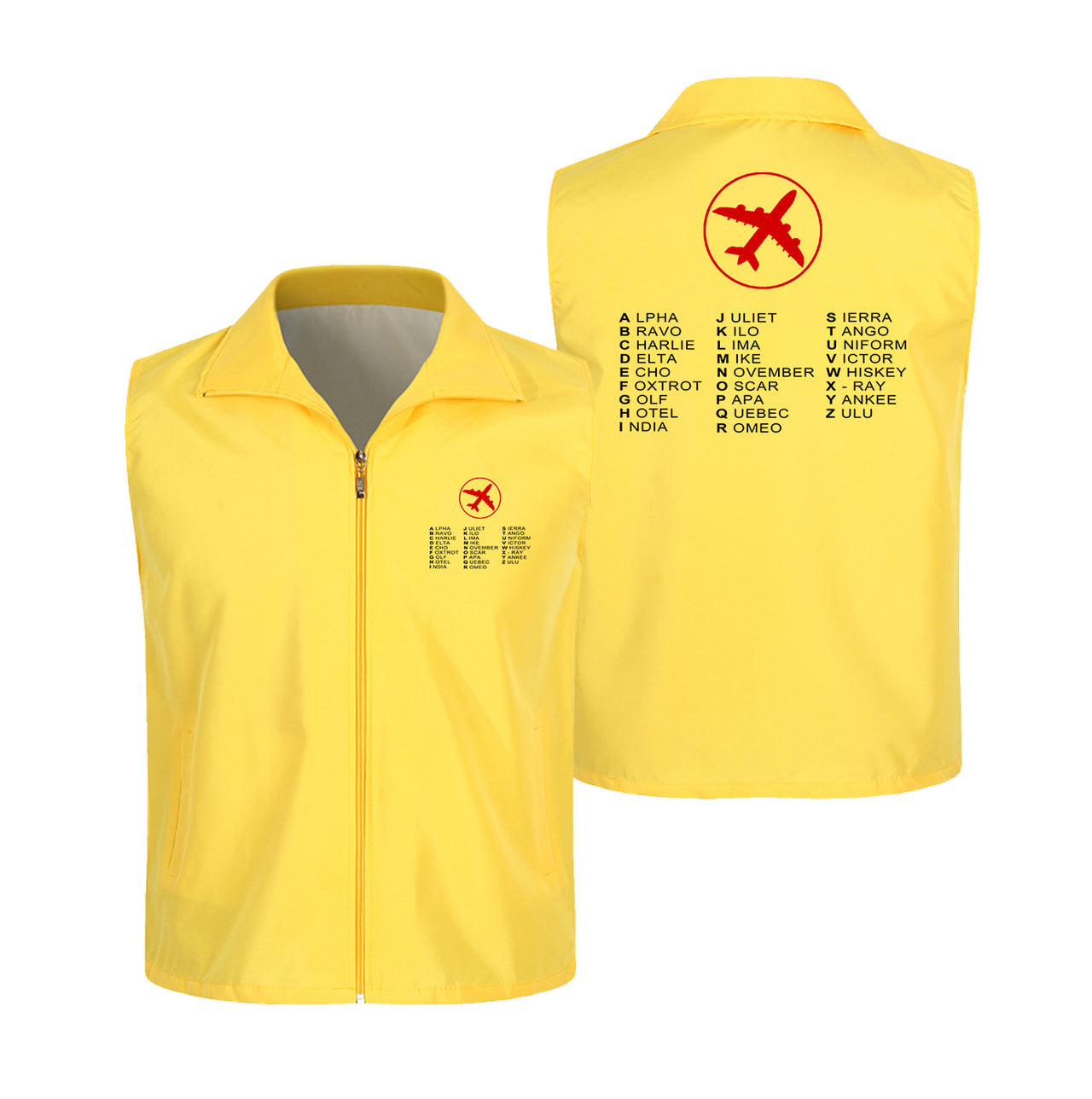 Aviation Alphabet 2 Designed Thin Style Vests